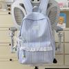 School bag new style for women, INS large capacity high school student leisure travel backpack, candy color-block, sweet style backpack