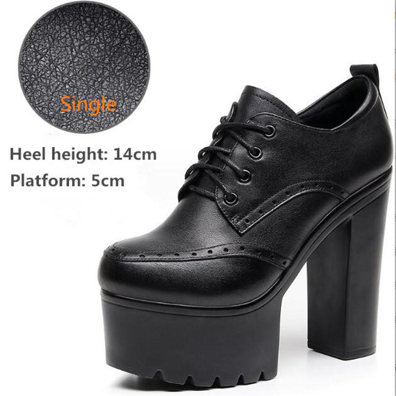 New Women Pumps Shoes Size 32-43 Deep Mouth  Women Oxfords Fall Winter Plush Thick High Heel Shoes Platform Pumps Office