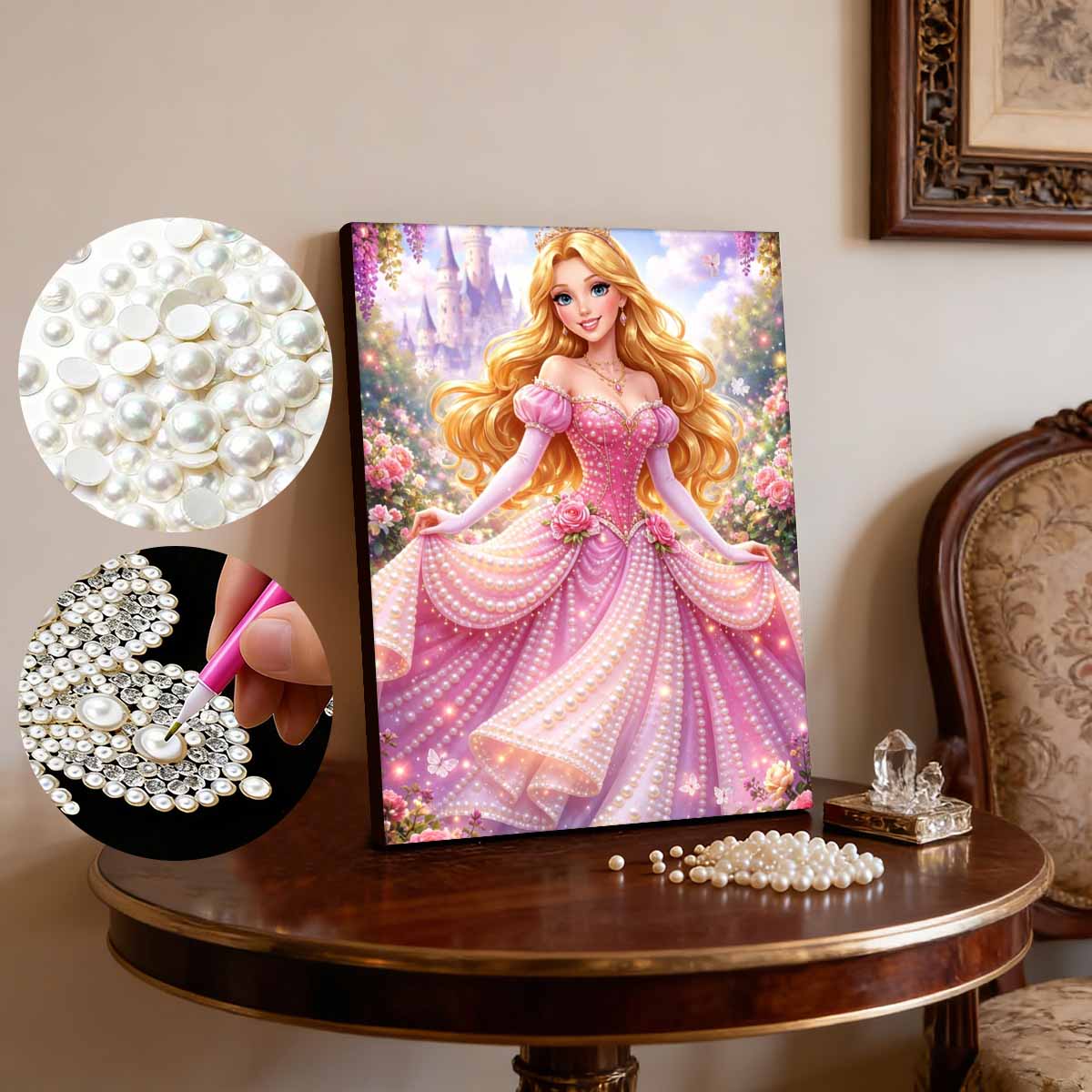 Disney Pearl Painting Rapunzel Rapunzel Castle Creative 5D Pearl Embroidery Cross Stitch Kit Handmade Diy Home And Room Decor Gift