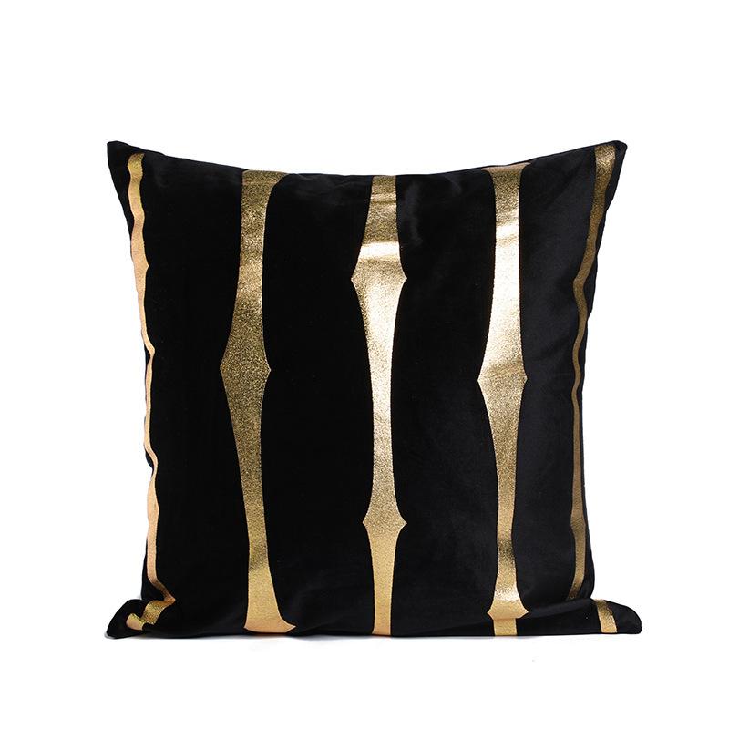 Li Velvet Bronzing Sofa Living Room Pillowcase Ins Style Nordic Car Waist Pillowcase Geometric Pattern