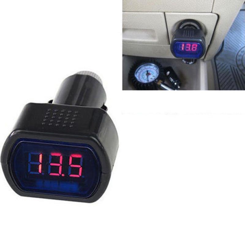 Mini Digital LED Volt Meter 12V 24V with Red Display for Car Battery and Generator Voltage Monitoring and Safety Protection