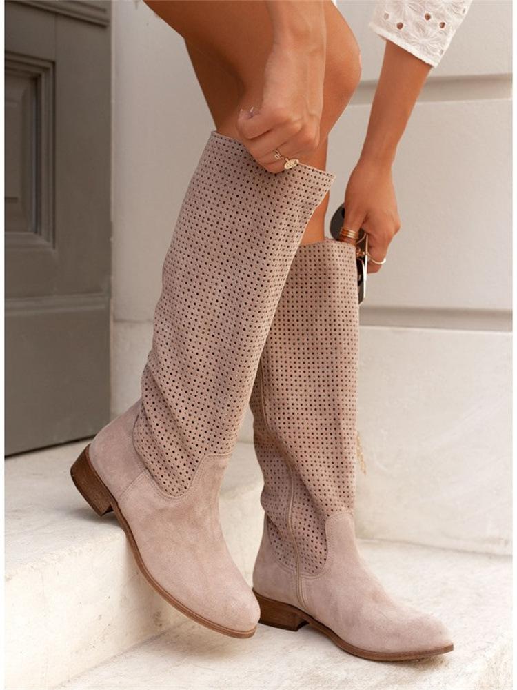 Dropshopping Winter New Casual Low-heeled Women's Boots Suede High Boots Women's