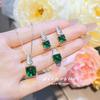 Elegant Women Jewelry Set with Candy Tower Ring Emerald Earrings High Carbon Diamond Necklace Luxury Fashion Accessories