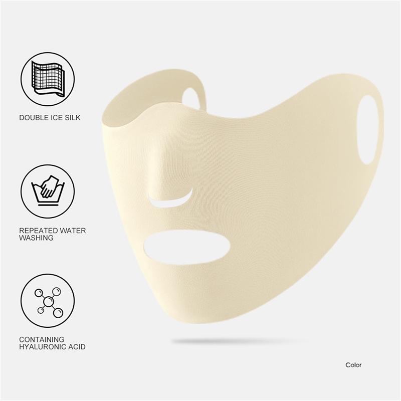 

Маска от солнца из ледяного шелка женская дышащая тонкая секция с петлями за уши спортивная солнцезащитная жёлтый