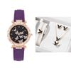 5-Piece Women’s Butterfly Quartz Wristwatch Jewelry Set - New Style Fashion Watches