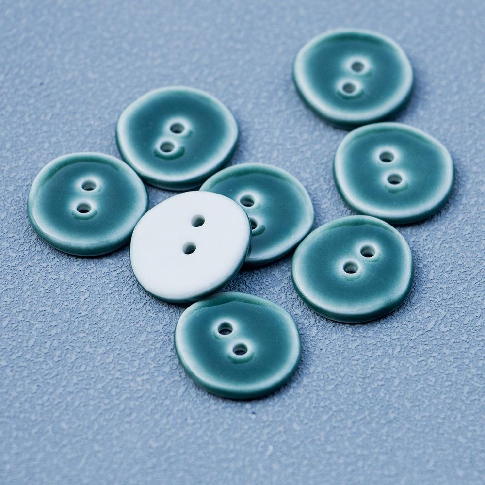 20mm Irregular Round Ceramic Buttons for DIY Crafts & Clothing Accessories