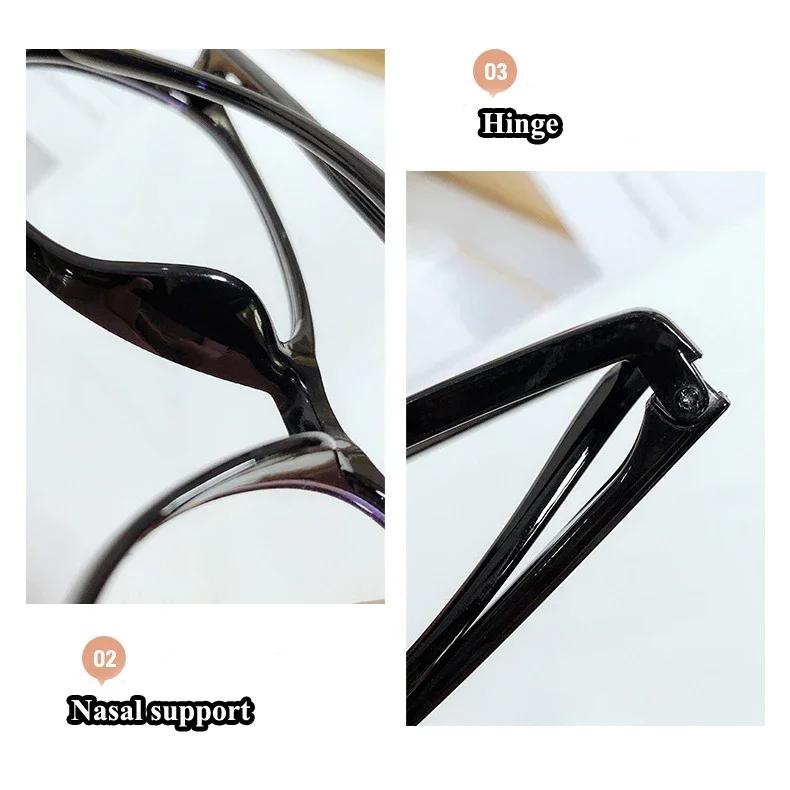 Anti-Blaulicht-Blockierbrille für Myopie Übergroße Myopiebrille Vintage-Rahmen Brille Kurzsichtige Brille