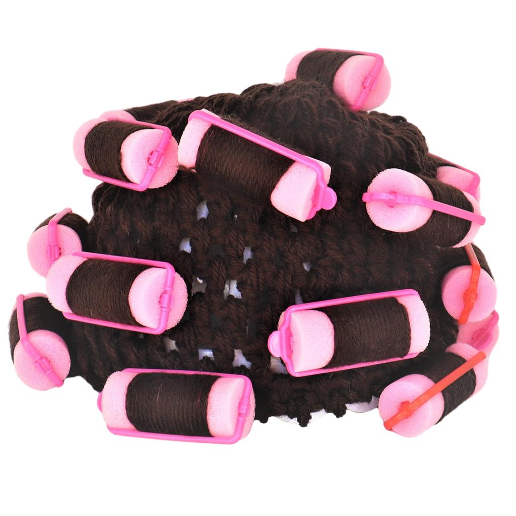 Funny Knit Curler Beanie Hat for Girls Fashion Wig Hat Handcrochet Cosplay Costume Hat Novelty Pullover Hat Headwear