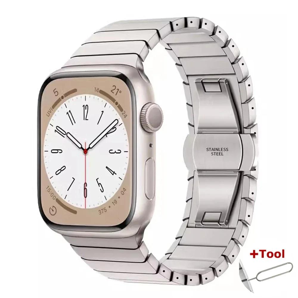 Metal Stainless Steel Strap for Apple Watch Ultra 2 49mm 10 9 8 7 46mm 45 41mm Bracelet for Iwatch 6 5 SE 40mm 44 38 Luxury Band