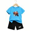 Outdoor Street Motorcycle Rennwagen Muster Druck Nr. 93 Kinder T-Shirt und Shorts 2-teiliges Set Sommer Haus Freizeit Outfit Jungen und Mädchen Sport Set