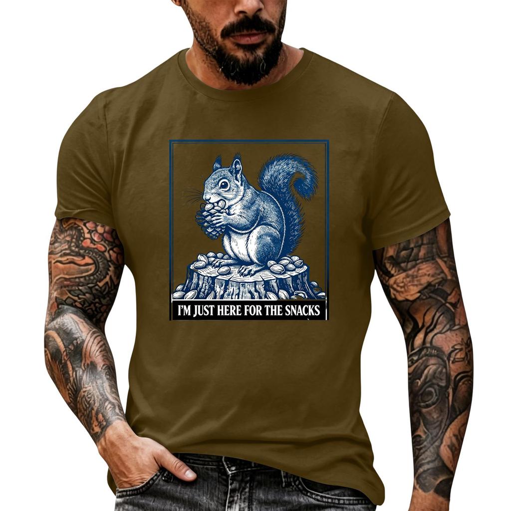 Men's Funny Animal Saying Graphic T-Shirt Retro Print Loose Fit Summer Casual Top