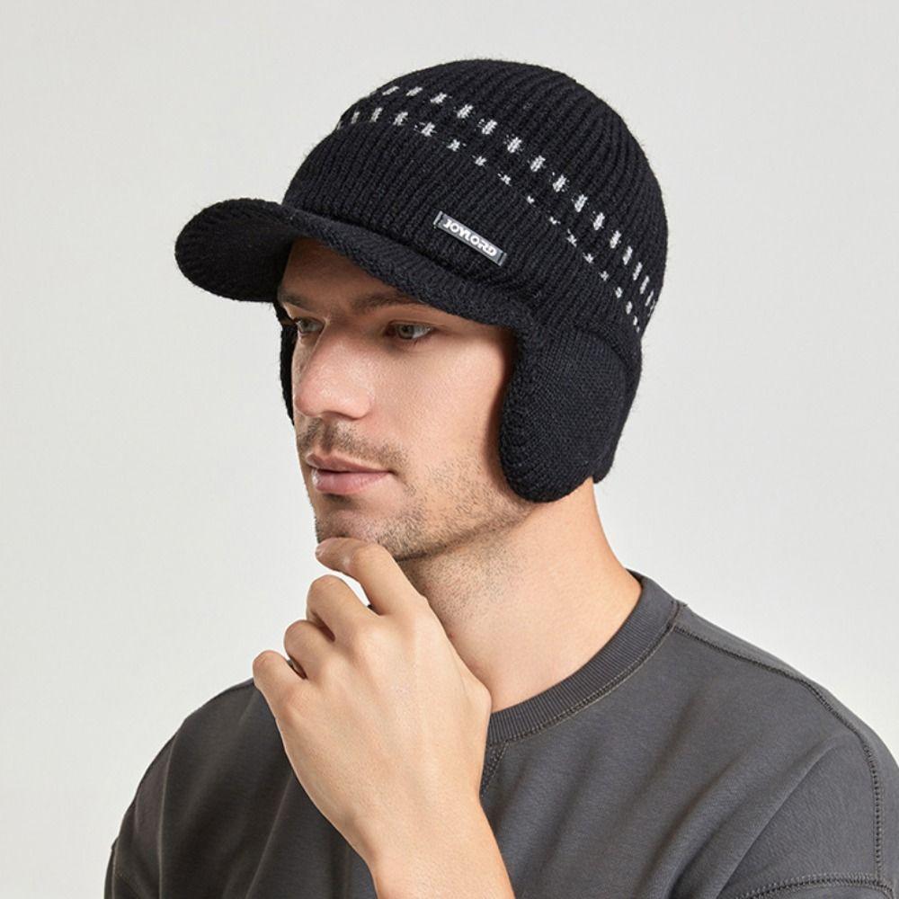 Coldproof Ear Protection Wool Cap Earflap Pullover Hat Soft Knitted Benines Unisex