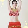 Gypsys Costume Accessories for Women Belly Dance Outfits Head Scarf with Belly Dance Coins Hip Scarf Chain Bracelets