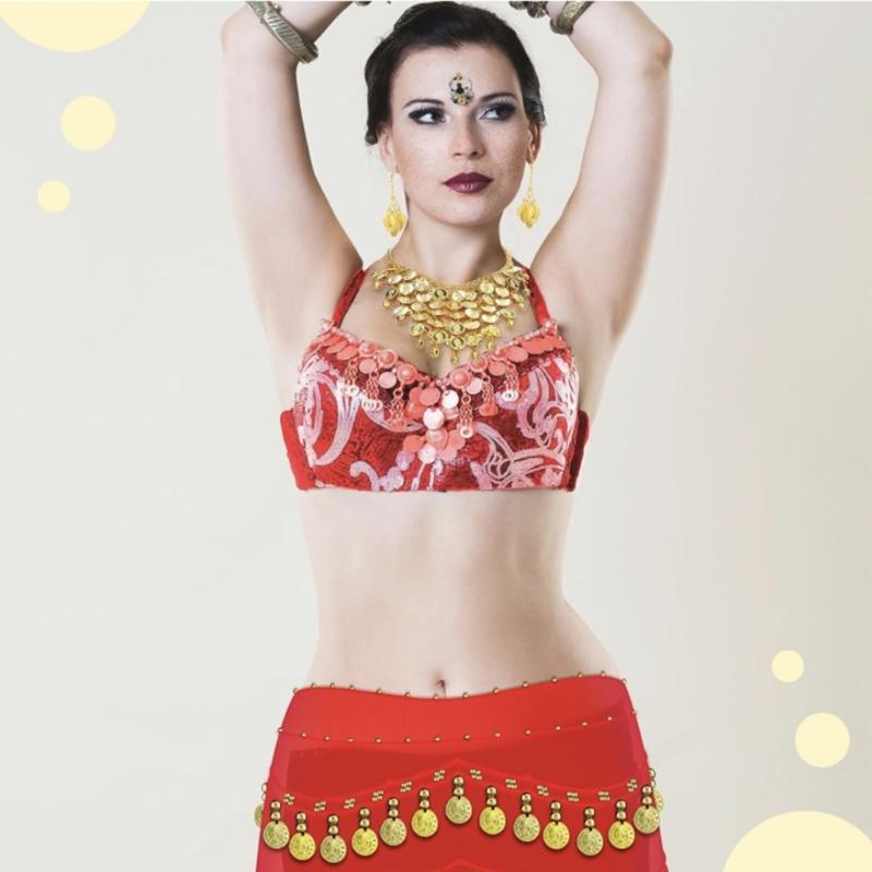 Gypsys Costume Accessories for Women Belly Dance Outfits Head Scarf with Belly Dance Coins Hip Scarf Chain Bracelets