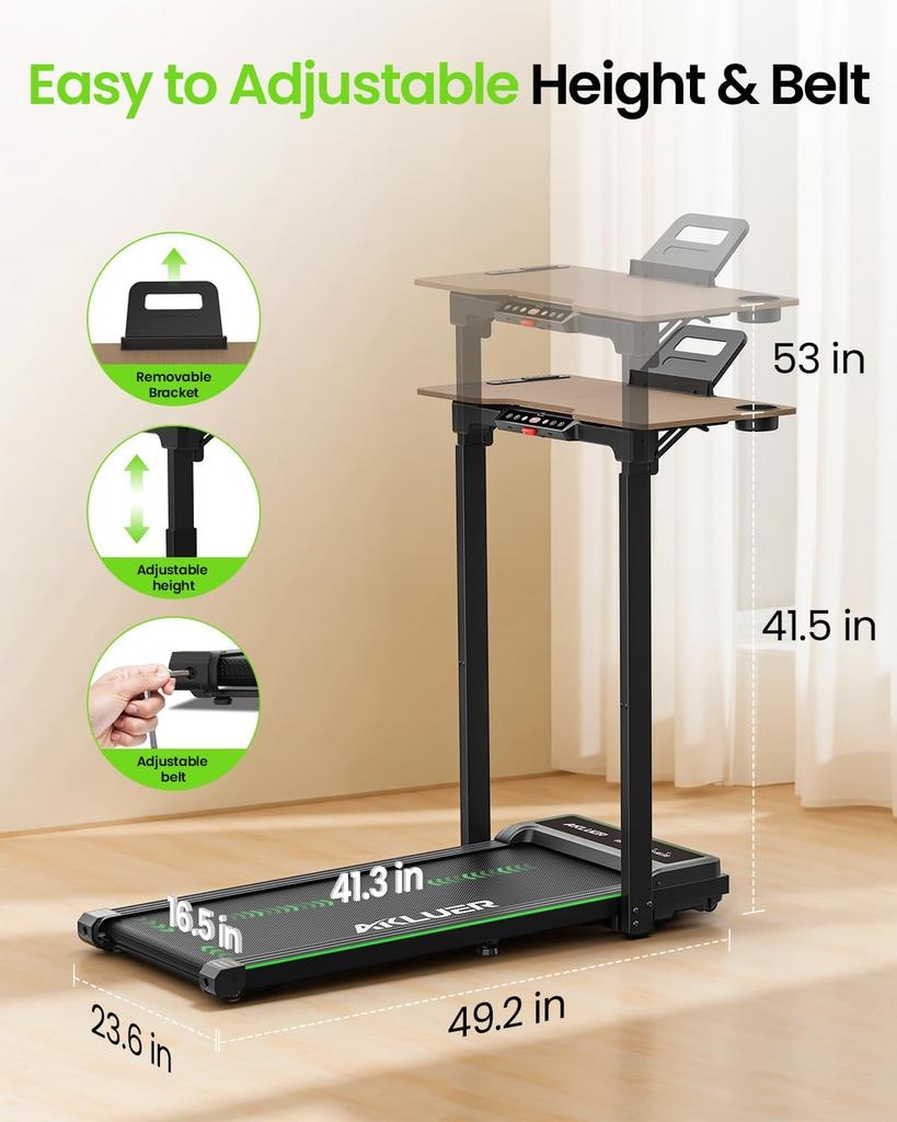 Akluer P3-D Walking Pad Treadmill with Adjustable Desk,Foldable Treadmill with Remote Control