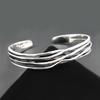 Wave Weave Personalized Minimalist Silver Punk Bracelet - Open Design Bangle