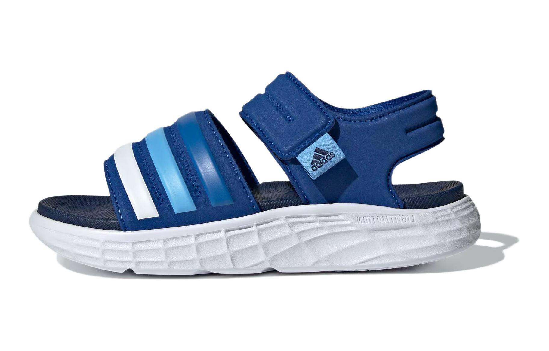 Adidas Duramo Sandals Athleisure Slip Resistant Cushioning Quick Dry Children s Sandals Blue White Kids  ID3533 28