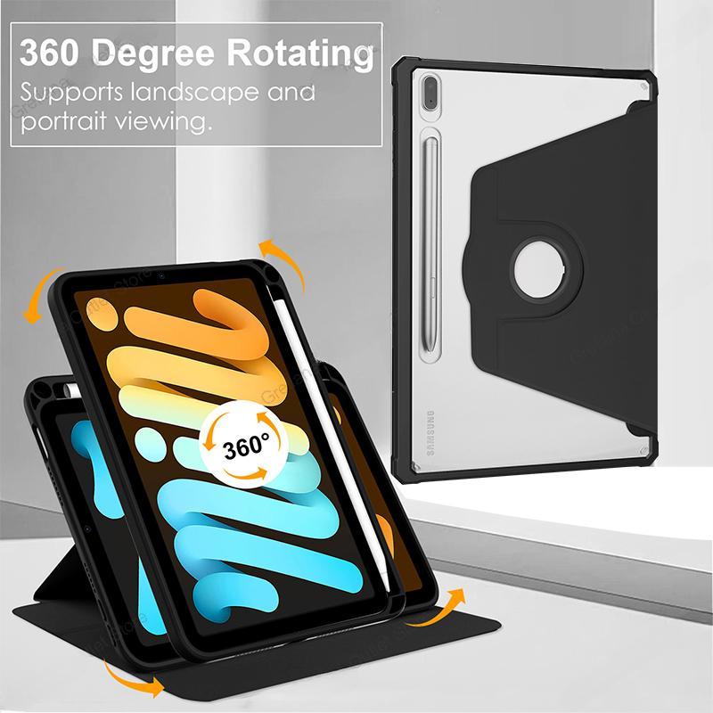 For Samsung Galaxy Tab S9 S8 11 Inch Transparent Case Stand Funda Cover for Samsung Galaxy Tab S9 S8 S7 Plus FE 12.4 Pencil Holder Cases