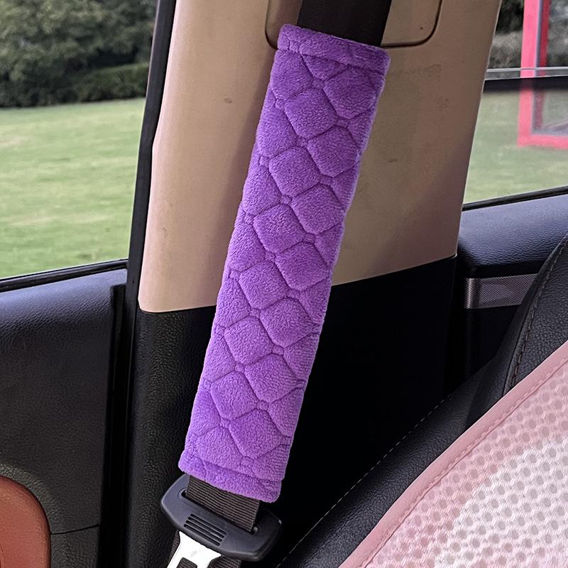 1 Pair Universal Car Seat Belt Cover Adjustable Plush Car Safety Belt Cover Shoulder Pad for Kids Adults Car Interior Accessories