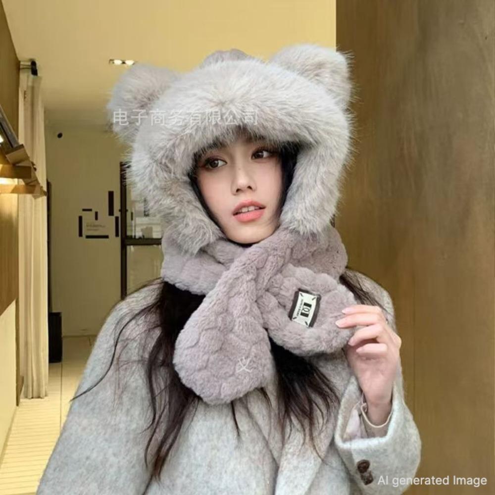 Winter Knit Trapper Hat Fleece Lined Thickened Earflap Beanie Windproof Warm Cold Weather Cap