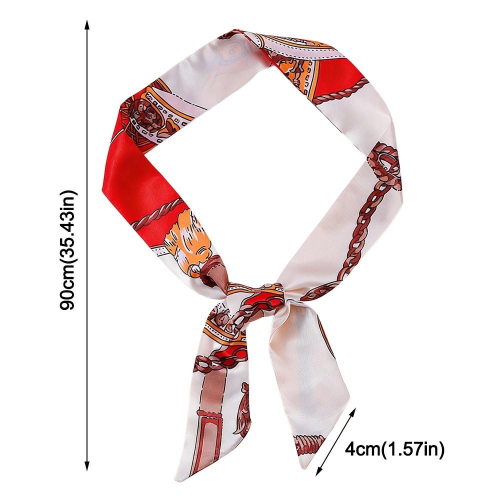 Long Slender Scarf Double-Sided Streamer Handbag Handle Ribbon Hair Band Neckwear/Wrist/Waistband