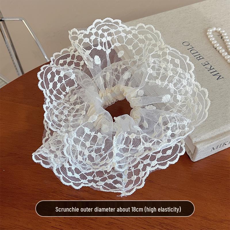 

Кремовая атласная резинка для волос оверсайз в синюю полоску для женщин