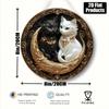 Circular Black & White Cat Wall Art Plaque – Decor for Bars, Kitchens, Cafés, Bedrooms, Living Rooms & Offices