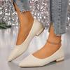 Women's Fashion Coarse Heel Shoes Autumn New Pointed Head Shallow Mouth Rhinobarrhinide Soft Sole Non-slip Low Heel Shoes