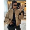 Women's Sequined Bomber Jacket Fall O Neck Long Sleeve Pocket Stretch Hem Sequins Jacket Coat Female Chic Outerwear