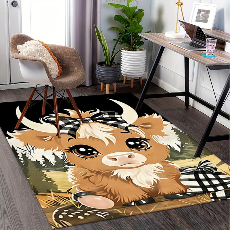Charming Buffalo Chair Mat Office Carpet with Plaid Bow Design for Home Decor and Gift Ideas