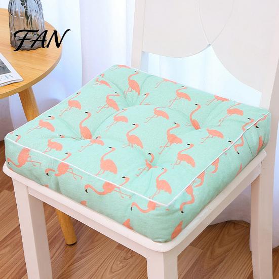 Soft High-elastic PP Cotton Office Chair Pad Modern Stylish Cushion, Ultra Square Geometric or Cushion for Kitchen Chairs Plant Prints, 15.75"x15.75"