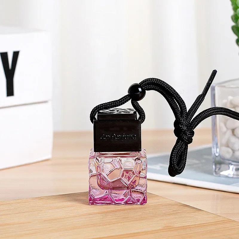 10ml Car Air Freshener Empty Bottle Essential Oil Perfume Bottle with Black Caps Car Air Freshener Hanging Glass Bottles