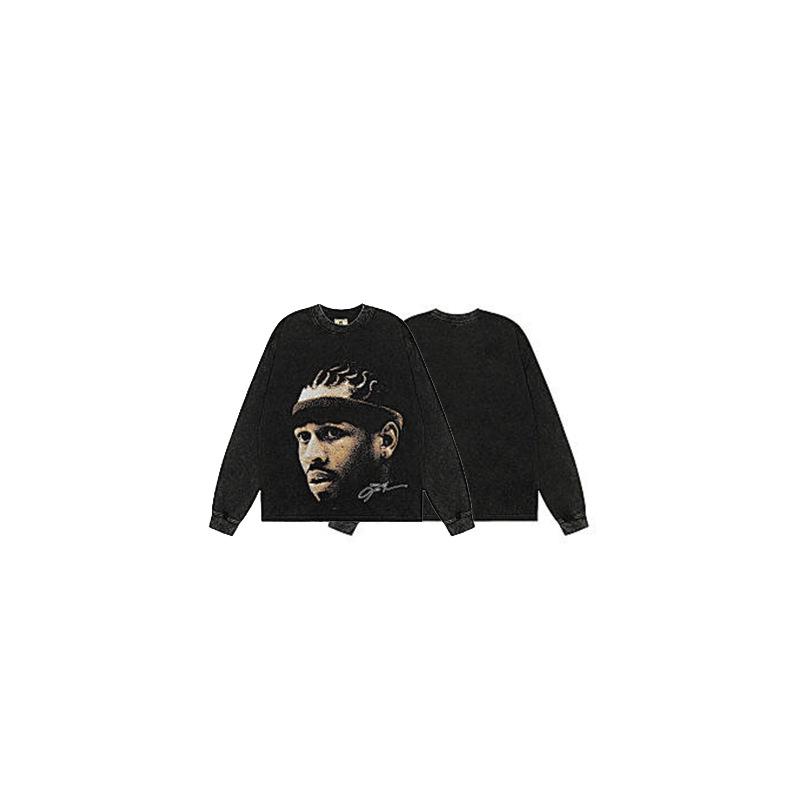 American Trendy Heavyweight Long-Sleeve Men's Autumn/Winter Loose Casual Pure Print Hoodie
