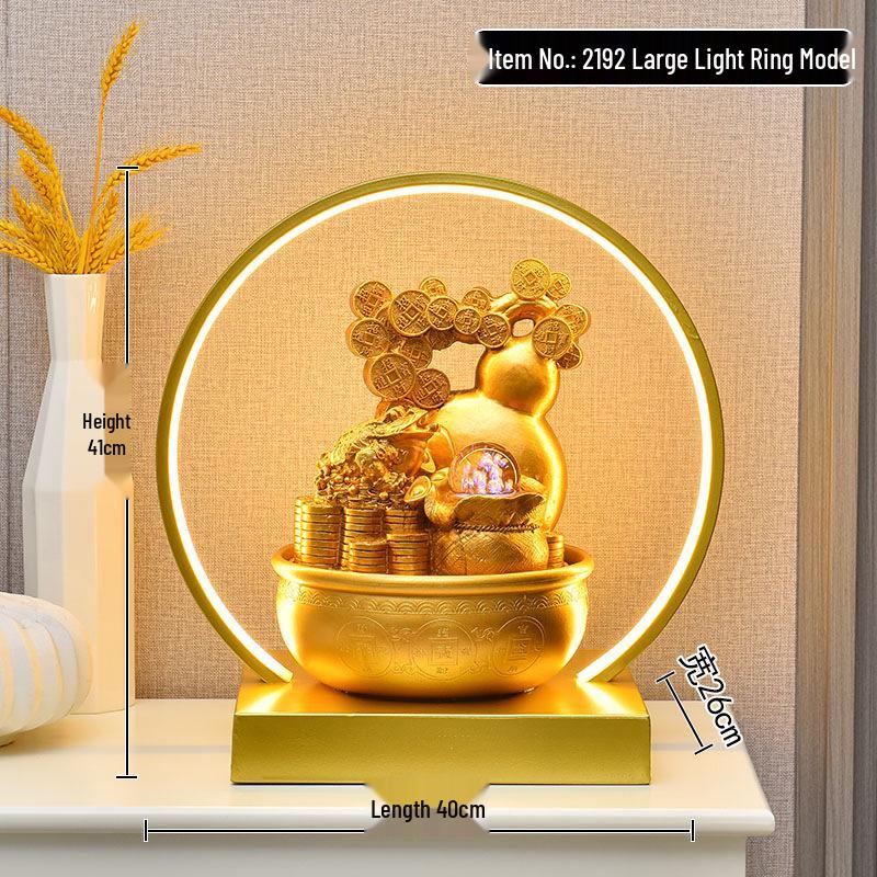 Exquisite Desktop Landscape Lamp with Lucky Cat, Money Tree, and Humidifier - Creative Gift Ornament