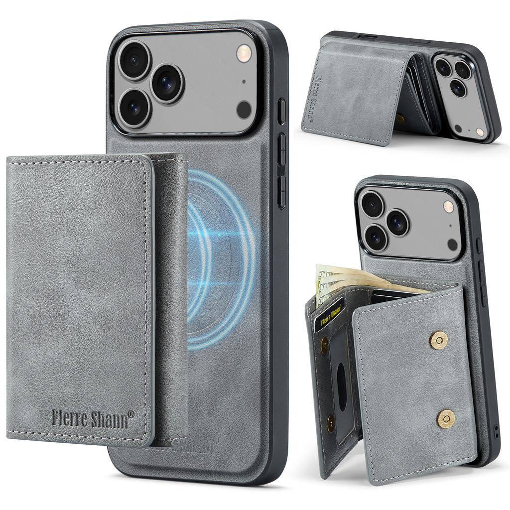 Detachable Card Holder Wallet Leather Case for iPhone 17 Pro Max 17Air 16e 16 Plus 15 14 13 12 11 7 8 SE3 Magnetic Phone Cover