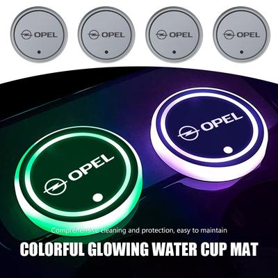 Car Cup Holder Bottom Pad 7 Color Luminous LED Coaster Interior Accessories For ADAM ASTRA J K CORSA E INSIGNIA MOKKA VIVA