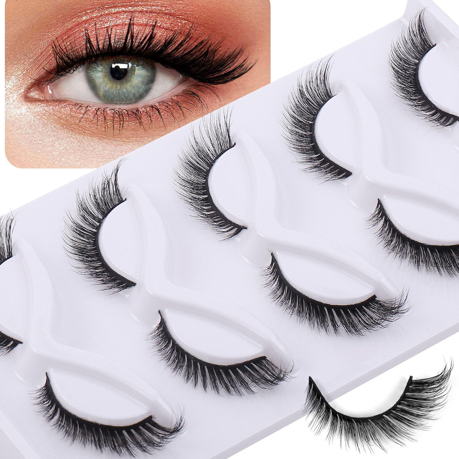 

Косые ресницы «Лисий глаз» 5 пар имитирующих ресниц с удлинением внешнего уголка глаза