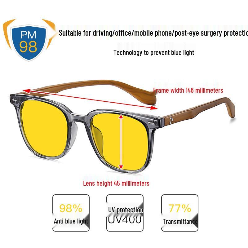 

Винтажные солнцезащитные очки с меняющим цвет покрытием и защитой от УФ-лучей, с оправой из ТР и тонкими дужками под дерево для крупных лиц, очки, блокирующие синий свет
