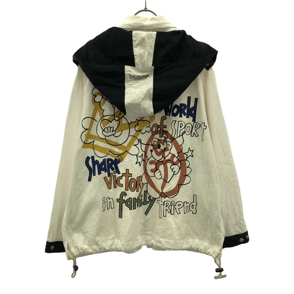 Castelbajac Sport Print Pattern Hoodie Zip Jacket 2 White System Jumper Men's Used