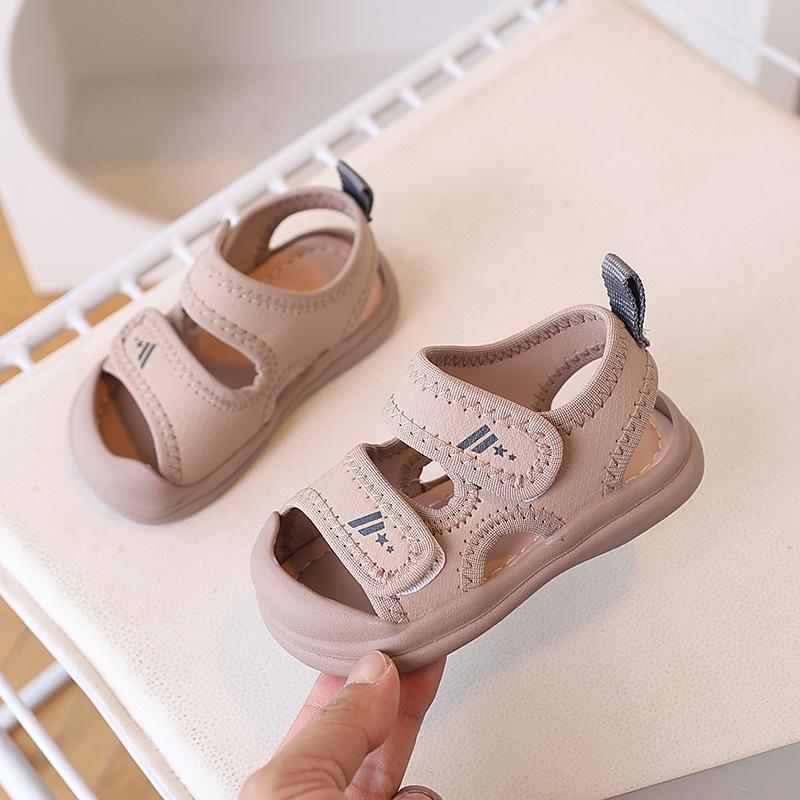 Toddler Closed Toe Double Strap Anti Slip Sandals 16 серый