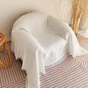 Minimalist Single Sofa Throw Blanket American Farmhouse Style Solid Color Dustproof Full Coverage Sofa Cover
