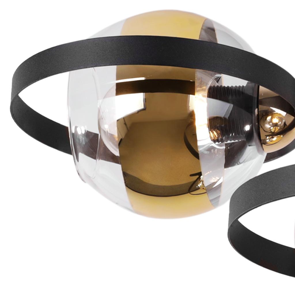 Ronda Deckenleuchte Schwarz und Gold 3-flammig Goldene Lampe E27
