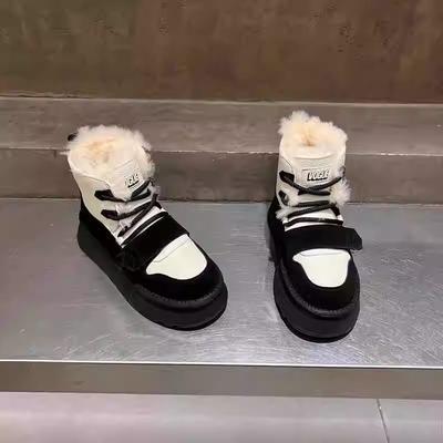 Thick-soled Velcro Snow Boots Women's New Velvet Thickened Fashionable Versatile Thermal Cotton Boots