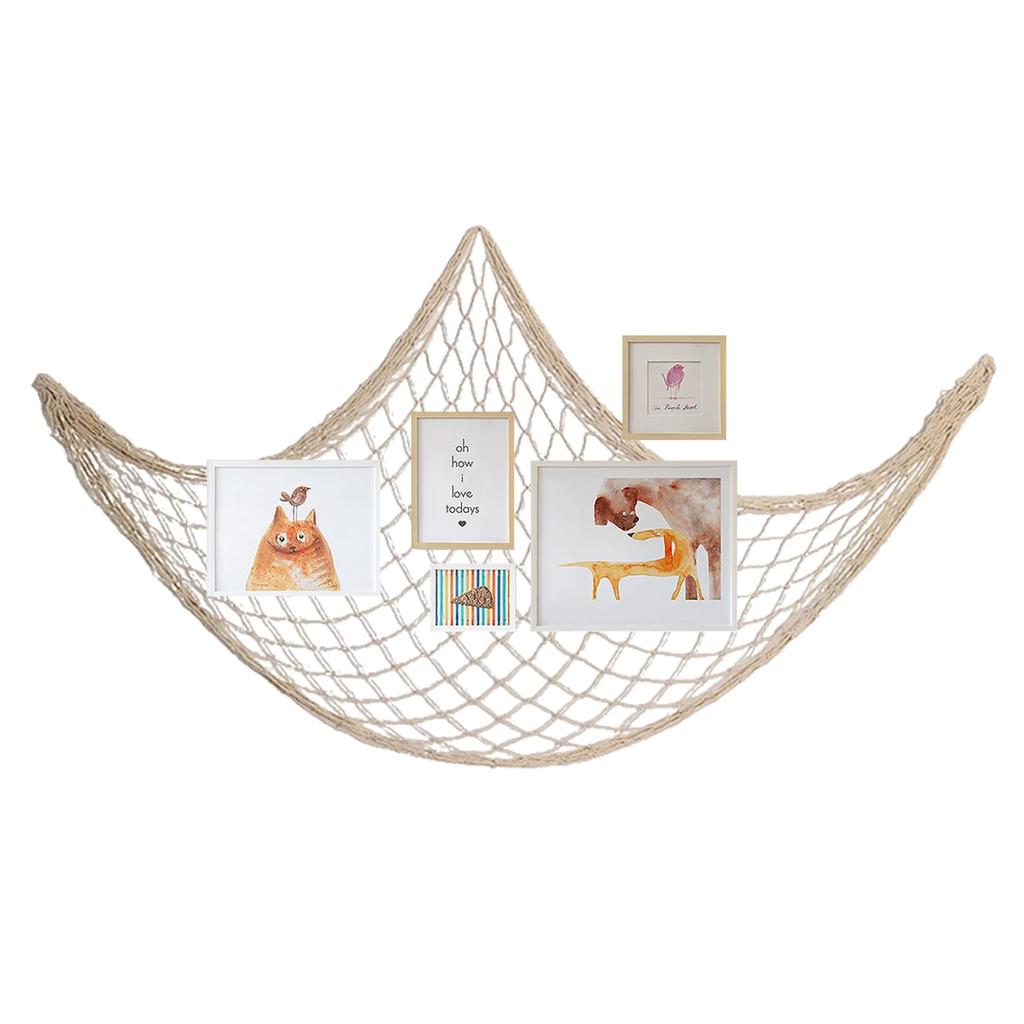 Maritimes Netz mit Wandaufhängung Perfekt für und Restaurants 1m x Muscheln im mediterranen Stil, Dekorationen, Wohnungen, Partys, Geschäfte, (Off-White, 2m)