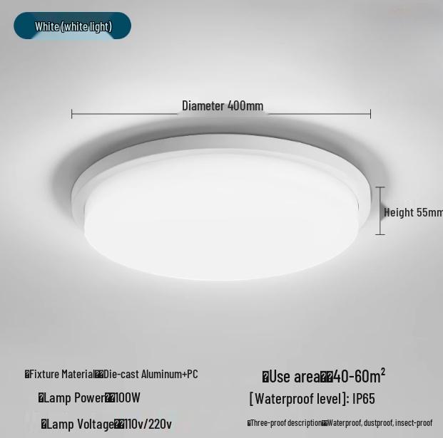 LED Waterproof Outdoor Light for Entrance, Balcony, Corridor, Terrace, and Gazebo