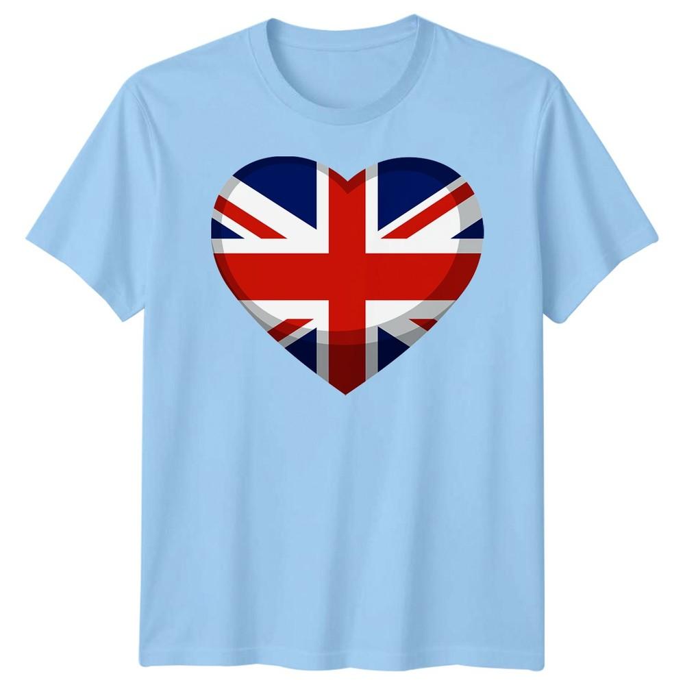 Union Jack TShirt Heart England UK Flag Tee Great Britain Shirt Adults Kids