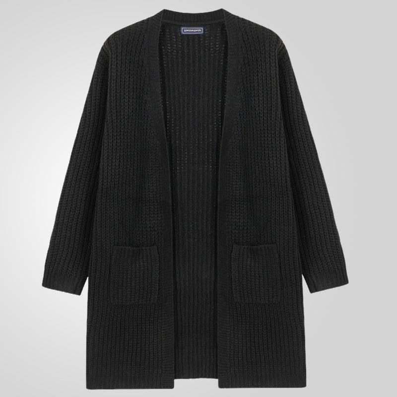 New Versatile Autumn And Winter Cardigan Men'S Retro Knitted Sweater Jacket Long Sleeved Heavy Jacquard Sweater