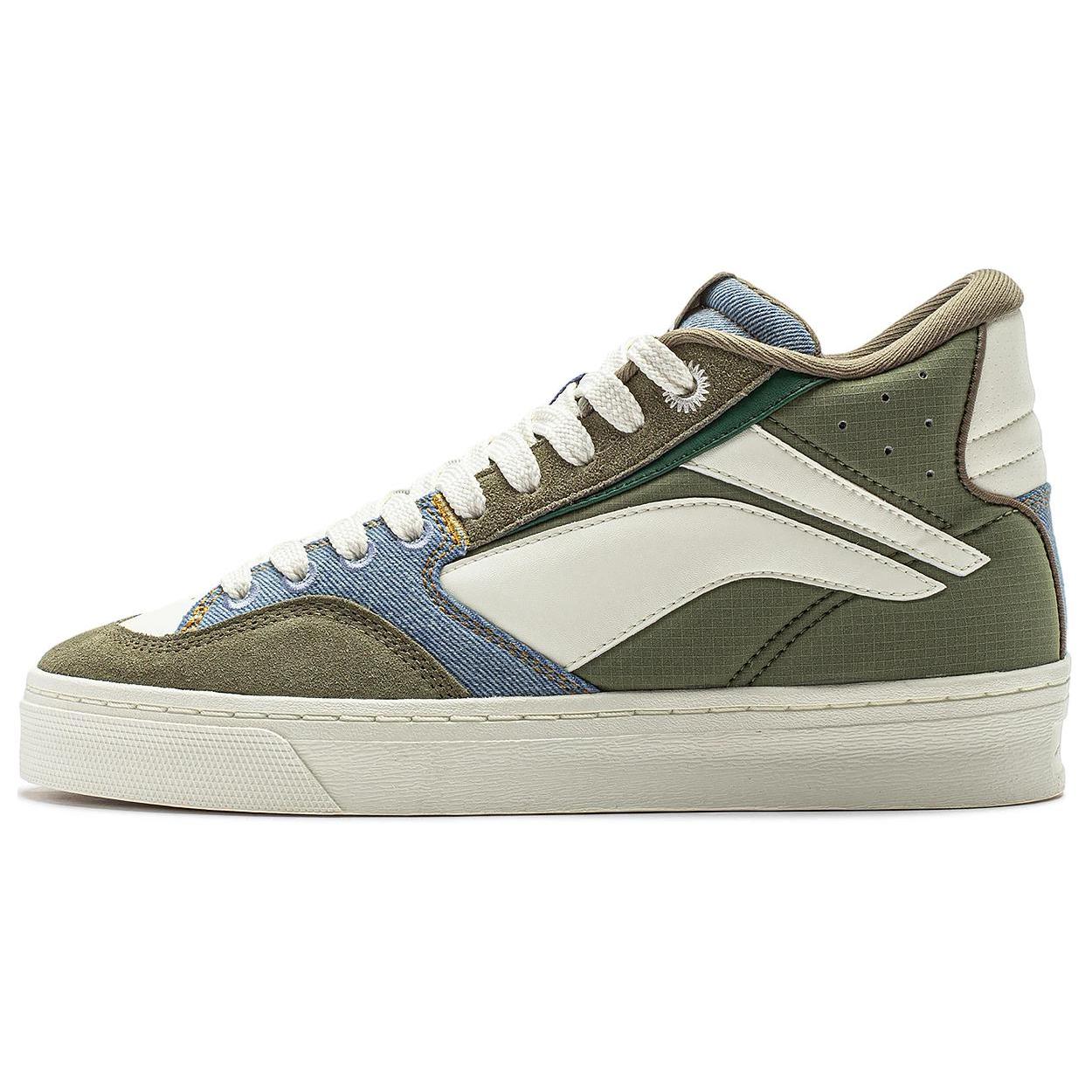 

New LiNing Wave Slip Resistant Shock Absorbers Mid Top Skateboard Shoes Men s Green Gray AECU007-2 41.5