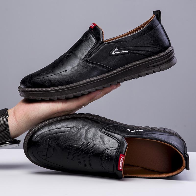 Vår 2025 Herr Casual Slip-On Läderskor - Gränsöverskridande Design