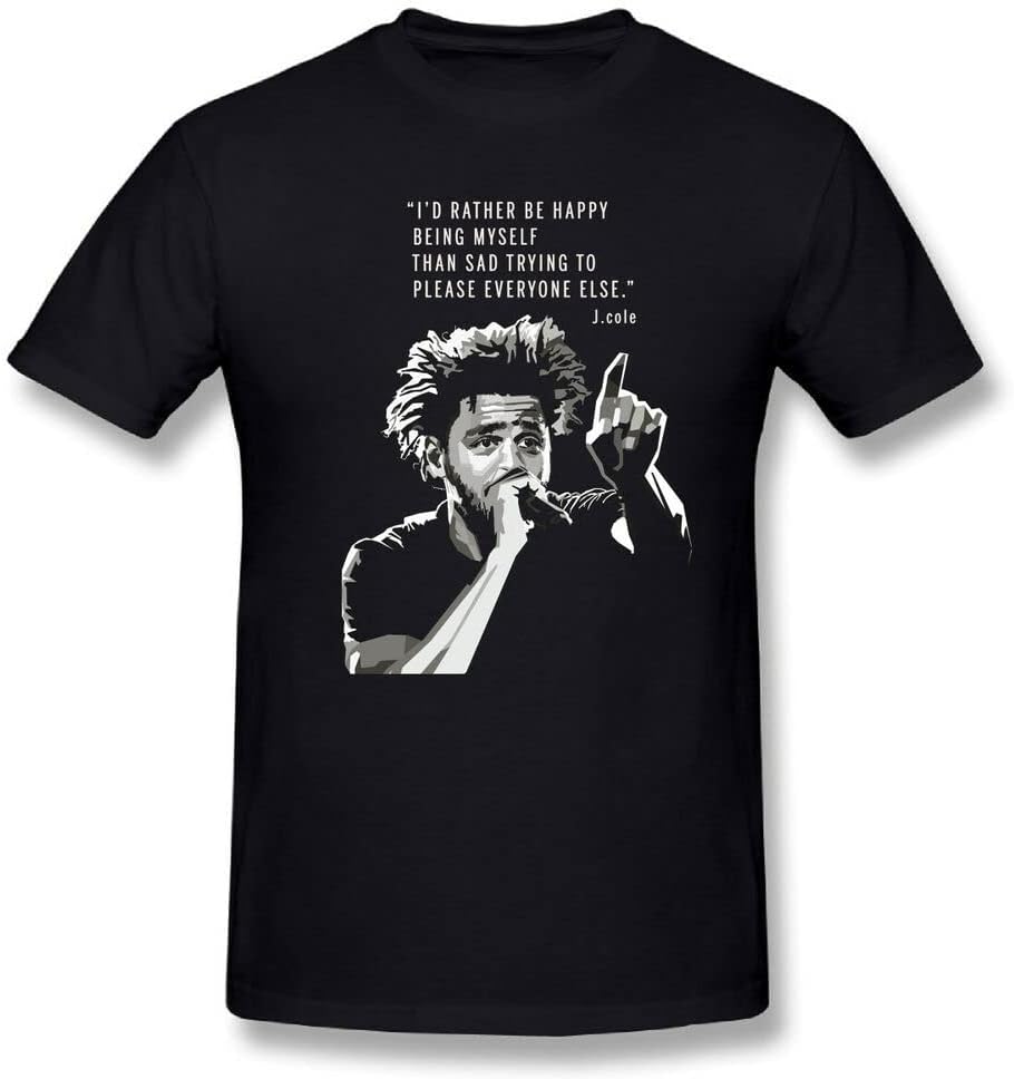 J Cole Poster T Shirt for Men 100% Contton tees XL